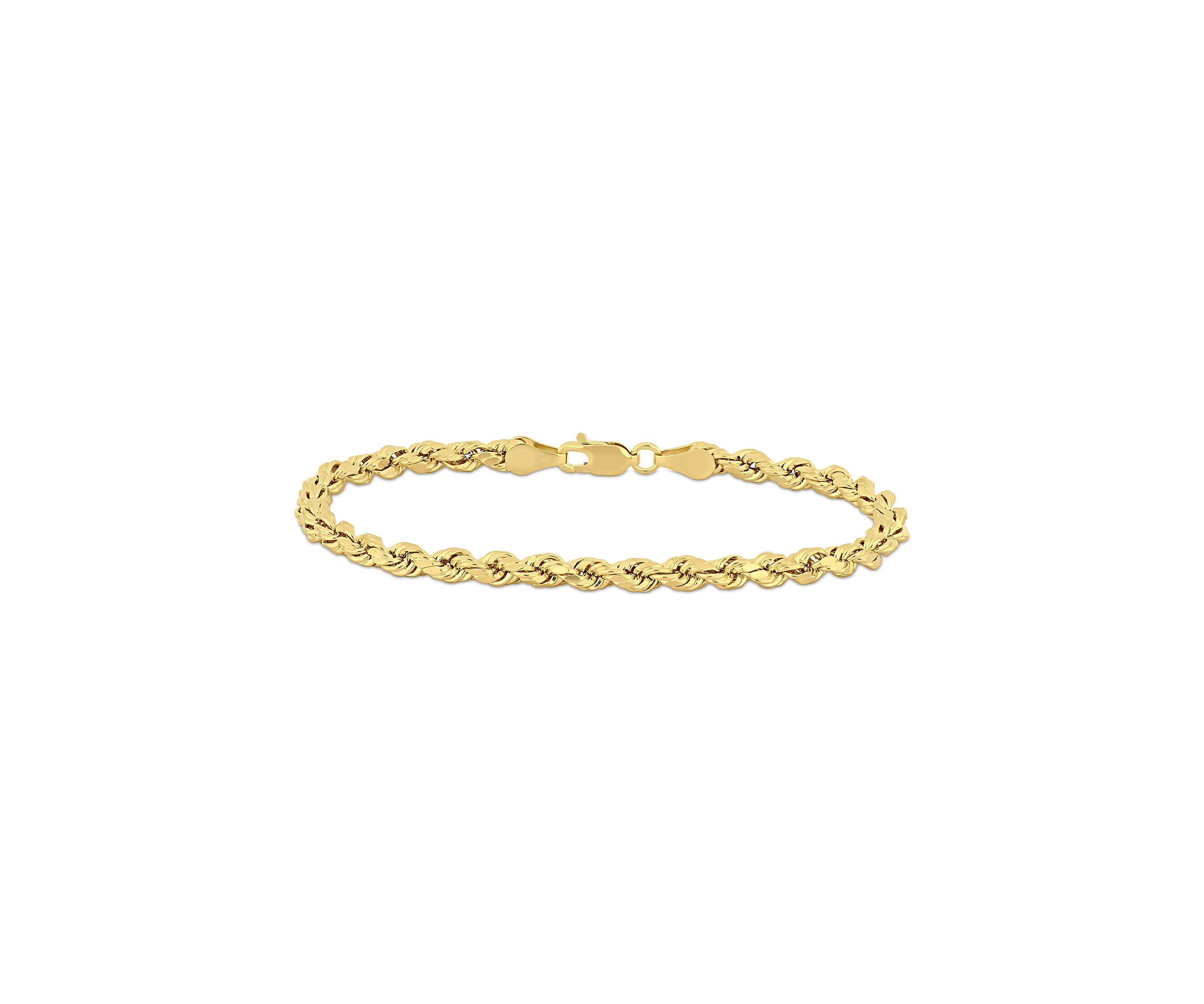 Rope Chain Bracelet in 14k Yellow Gold (4 mm/7.5 Inch)