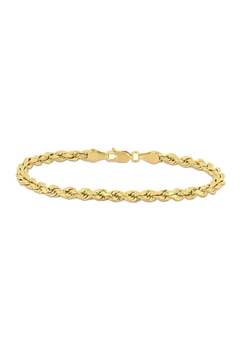 Rope Chain Bracelet in 14k Yellow Gold (4 mm/7.5 Inch)