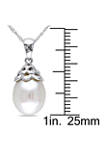 9.5-10 Millimeter Cultured Freshwater Pearl Pendant with Chain in 10K White Gold