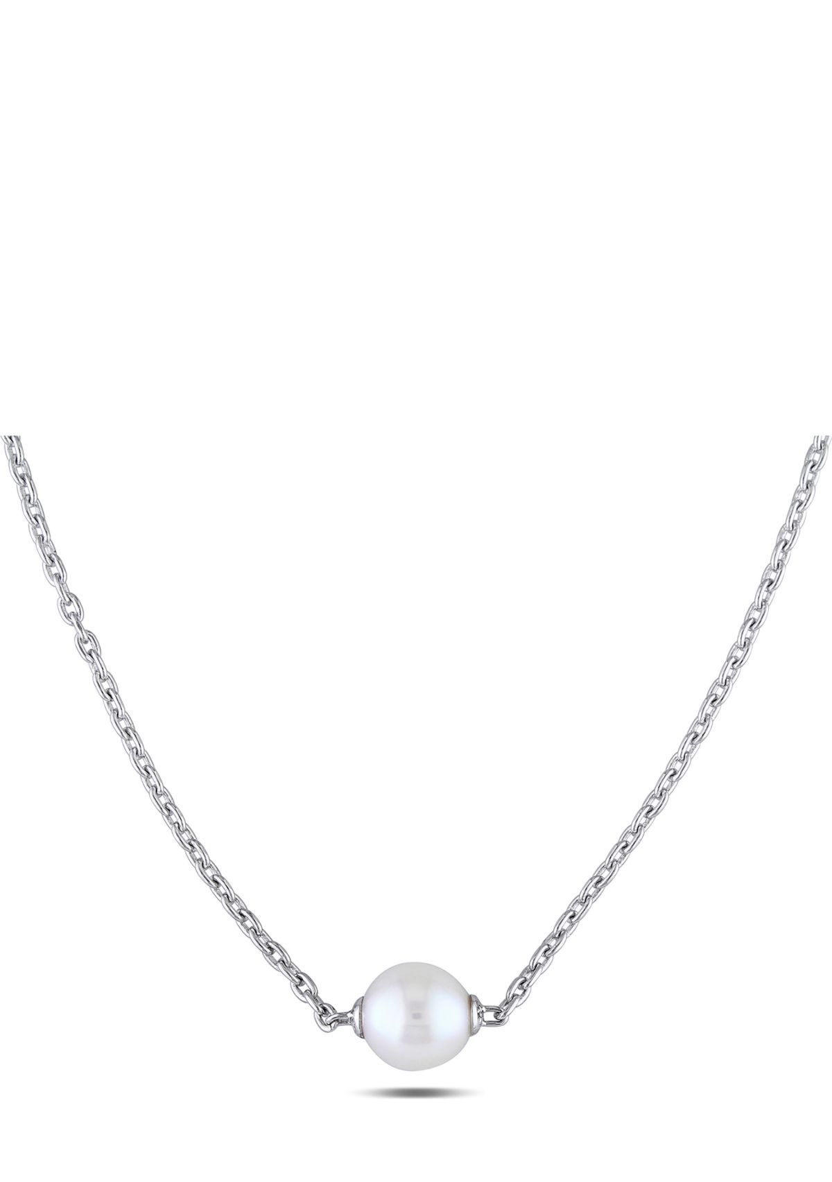 9-9.5 Millimeter Cultured Freshwater Pearl Necklace in Sterling Silver
