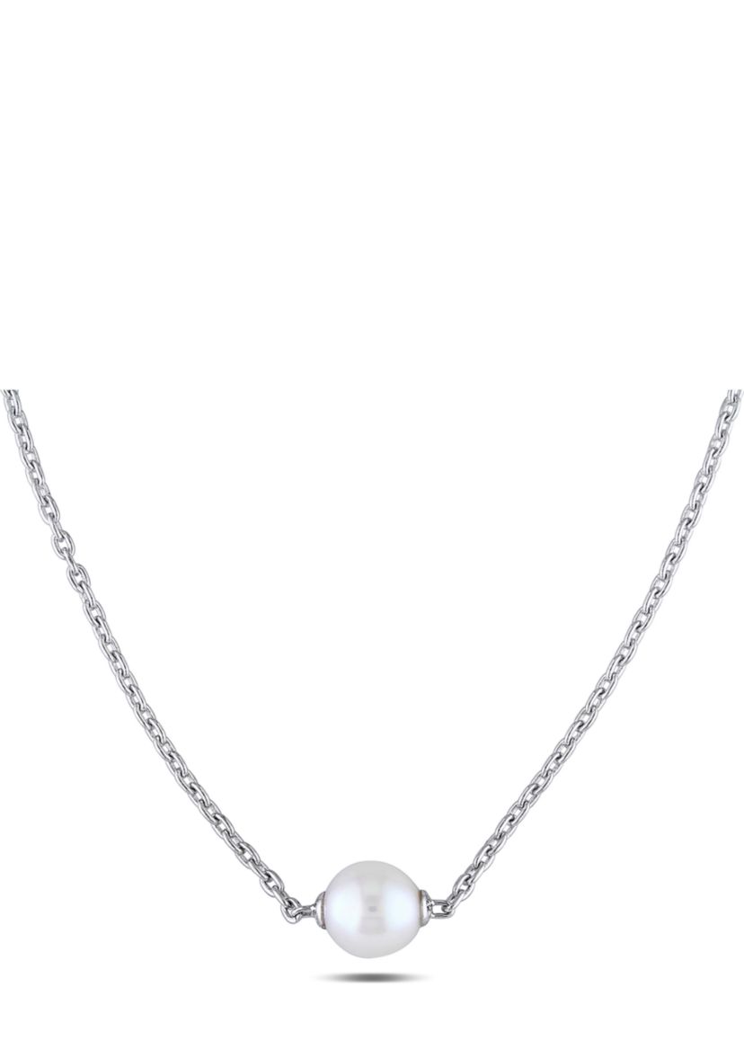 9-9.5 Millimeter Cultured Freshwater Pearl Necklace in Sterling Silver