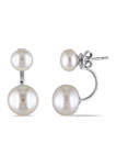 Cultured Freshwater Pearl Earrings with Jackets in Sterling Silver