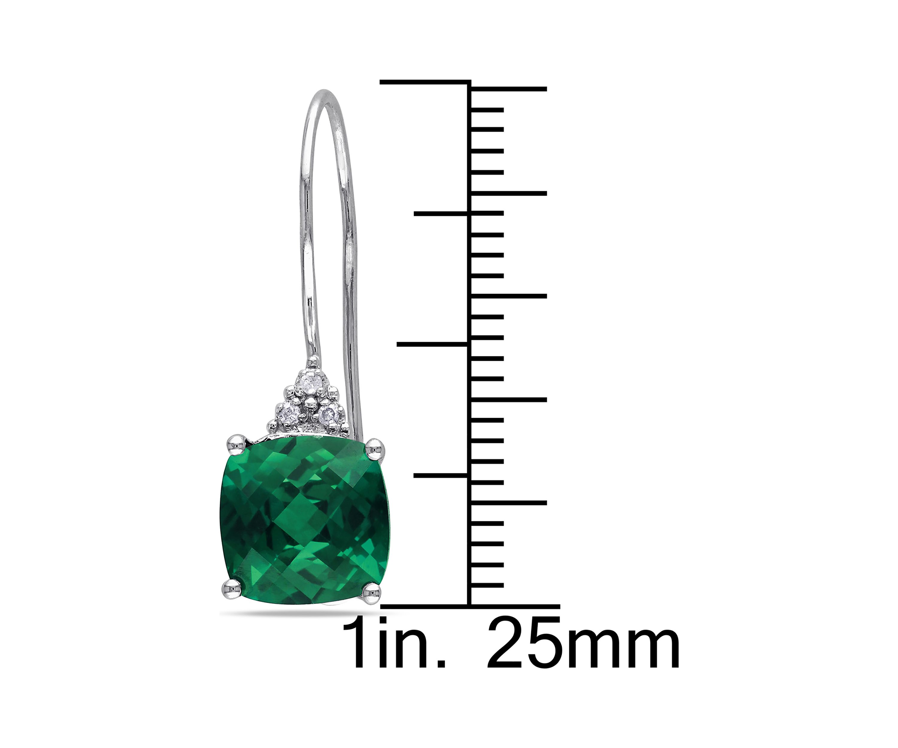 5.37 ct. t.w. Lab Created Emerald Earrings with Diamonds in 10K White Gold