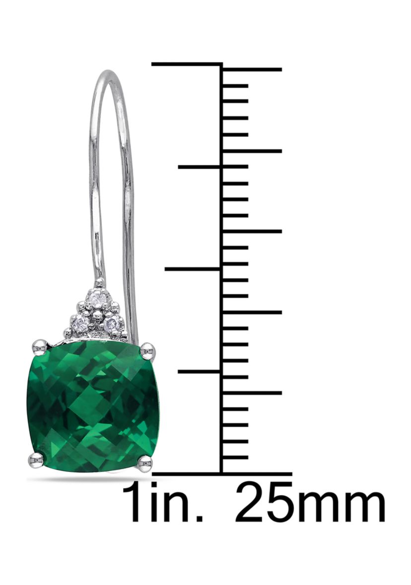 5.37 ct. t.w. Lab Created Emerald Earrings with Diamonds in 10K White Gold
