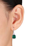 5.37 ct. t.w. Lab Created Emerald Earrings with Diamonds in 10K White Gold
