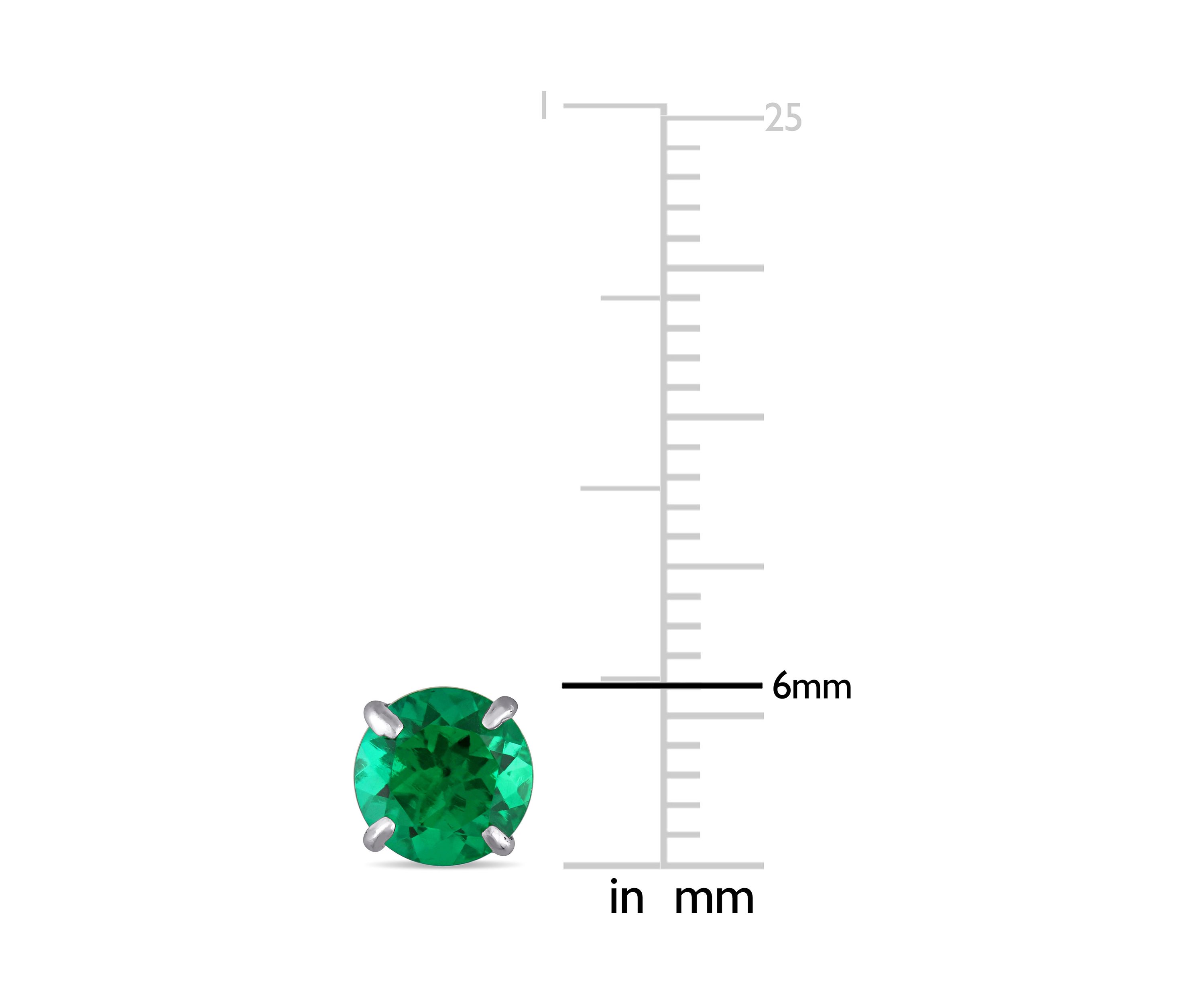 1.62 ct. t.w. Lab Created Emerald Solitaire Stud Earrings in 10K White Gold