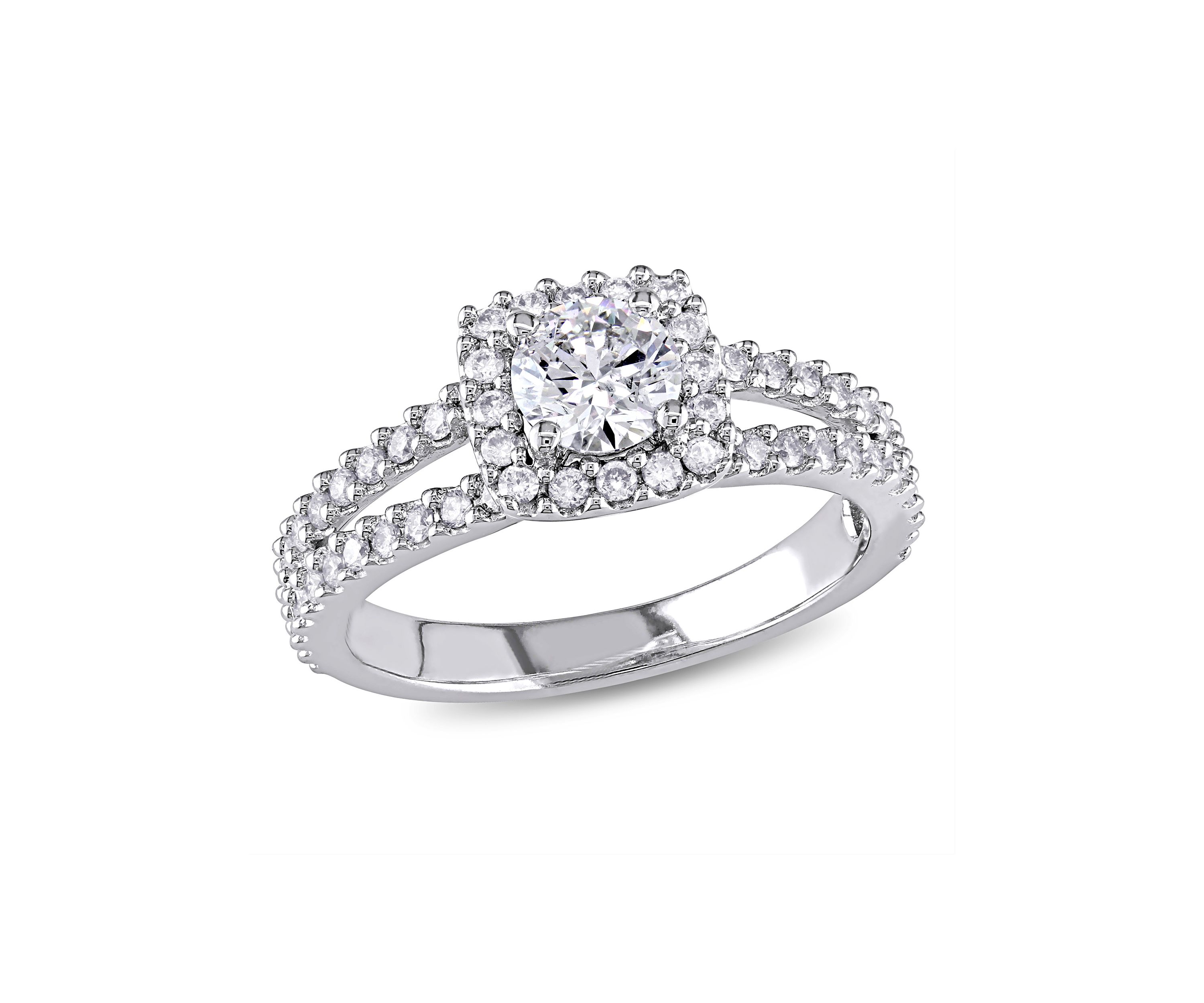 1 ct. t.w. Diamond Halo Engagement Ring in 14k White Gold