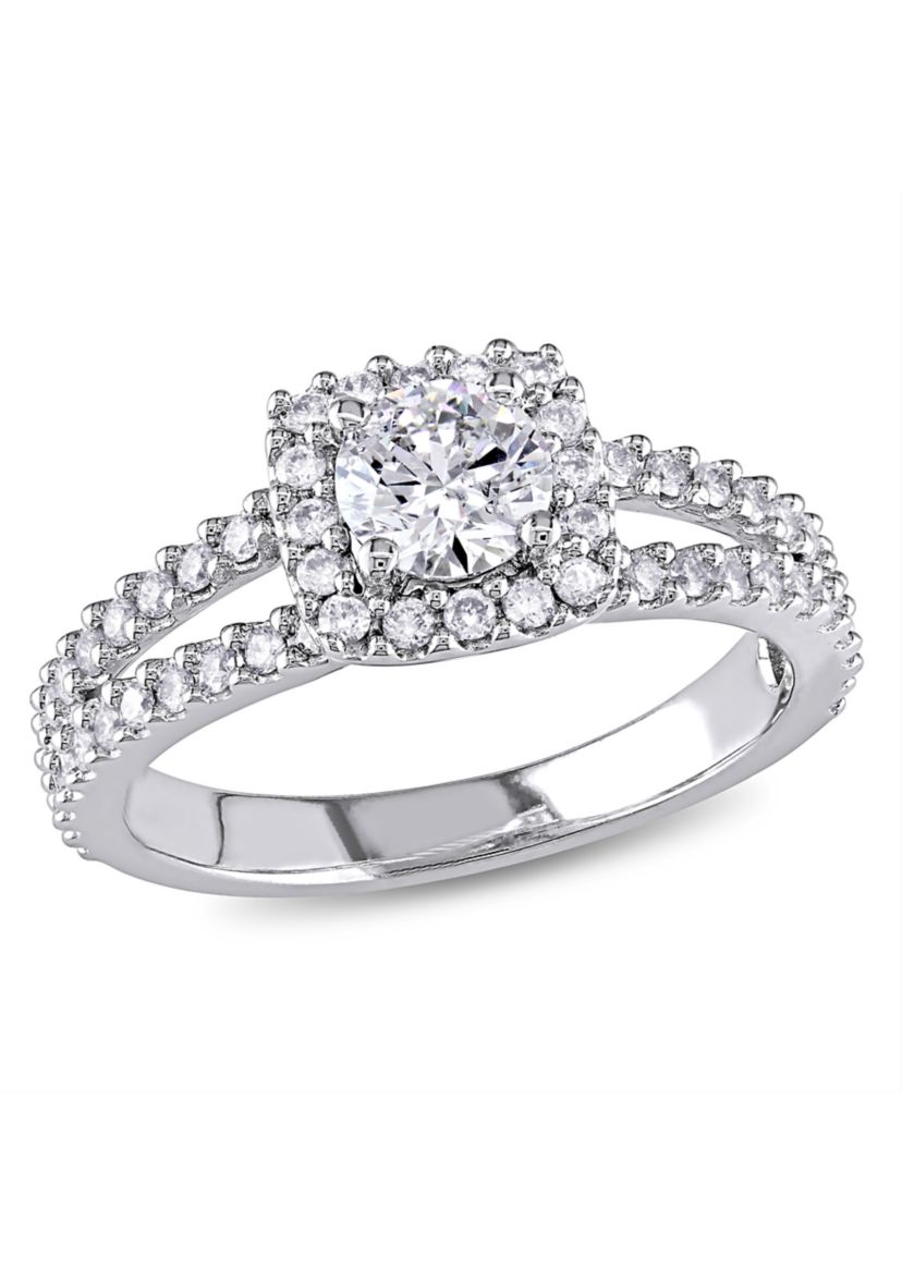 1 ct. t.w. Diamond Halo Engagement Ring in 14k White Gold