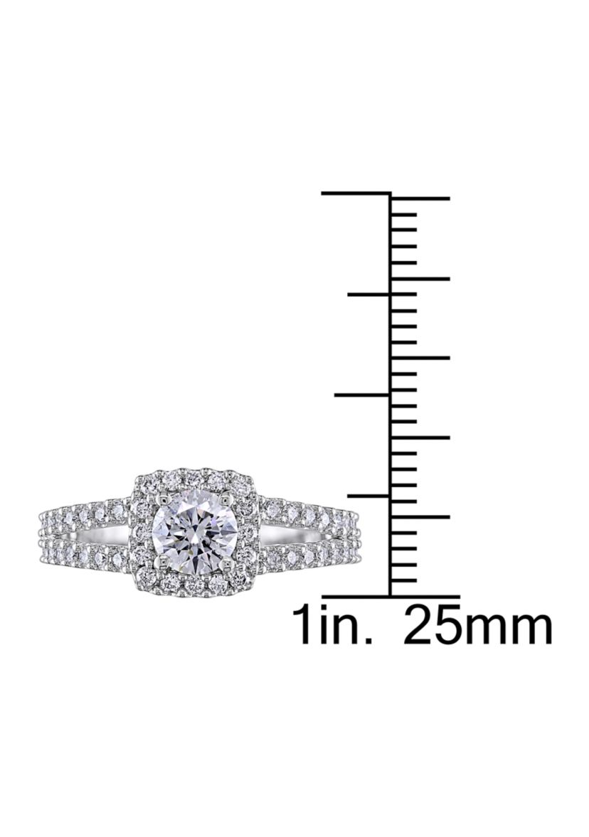 1 ct. t.w. Diamond Halo Engagement Ring in 14k White Gold