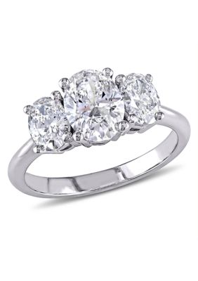 Belk & Co 1.5 Ct. T.w. Diamond Oval 3-Stone Engagement Ring In 18K White Gold