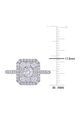 1 ct. t.w. Diamond Composite Square Halo Engagement Ring 10k White Gold