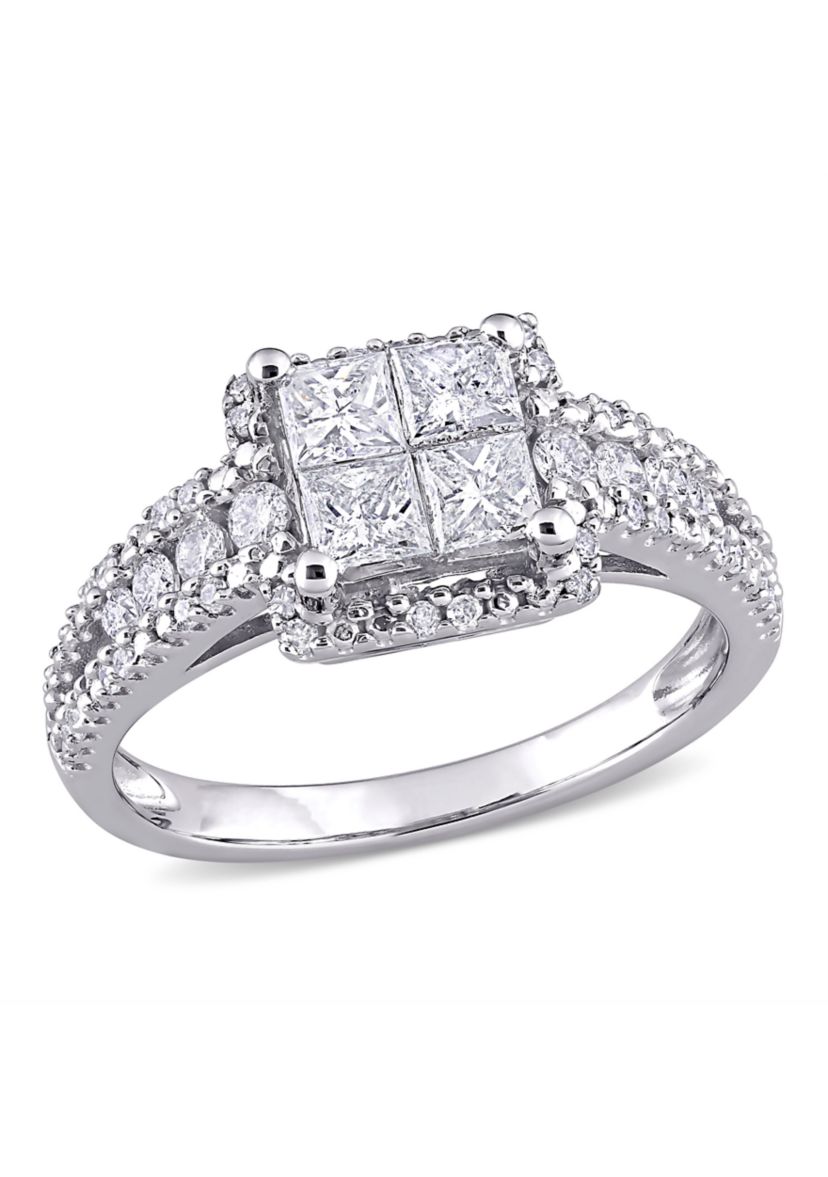 1 ct. t.w. Diamond Princess-Cut Square Engagement Ring in 10k White Gold