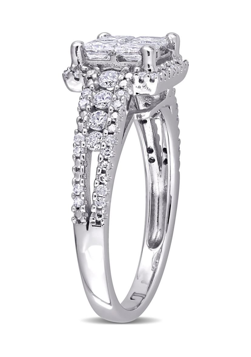 1 ct. t.w. Diamond Princess-Cut Square Engagement Ring in 10k White Gold