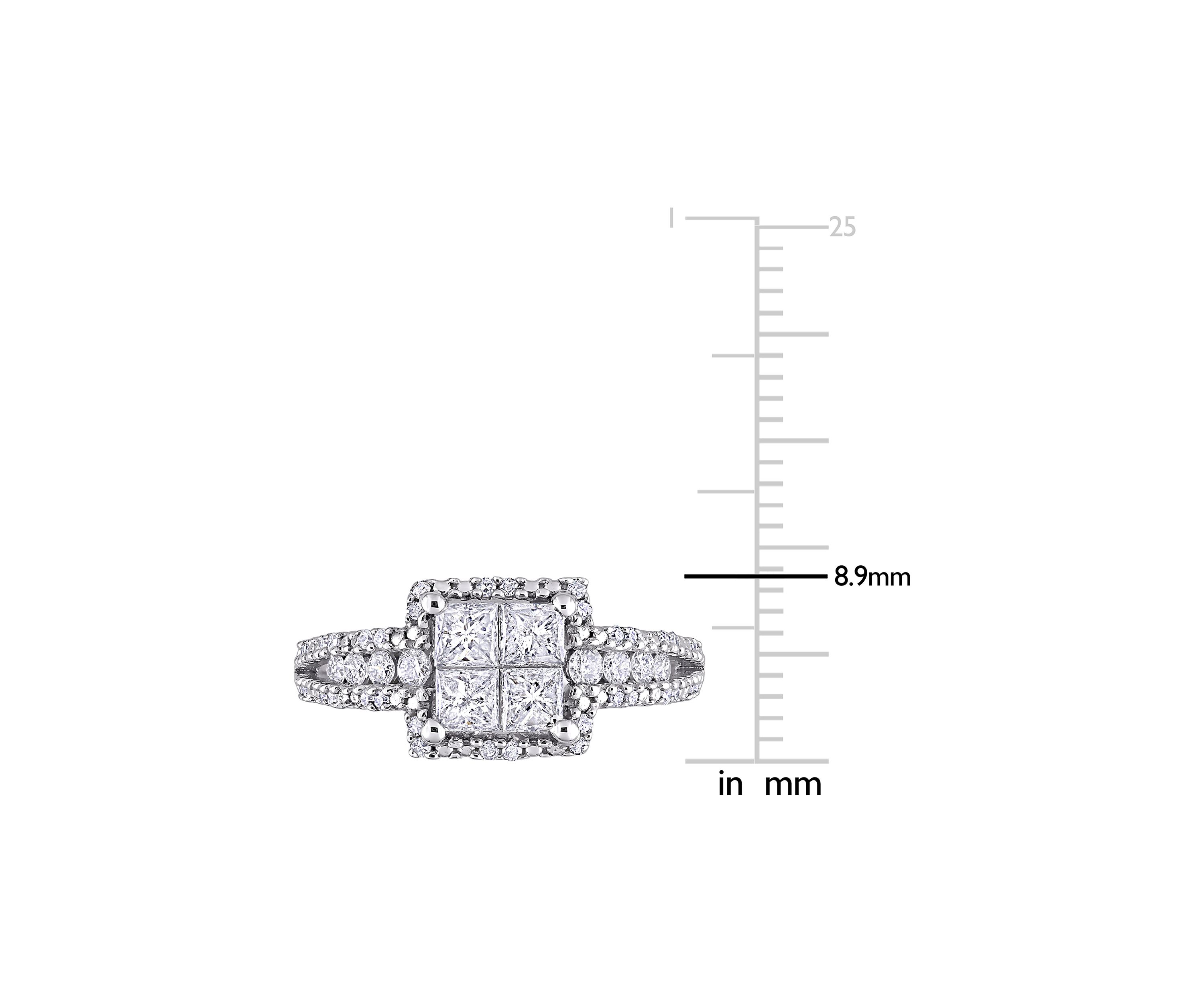 1 ct. t.w. Diamond Princess-Cut Square Engagement Ring in 10k White Gold