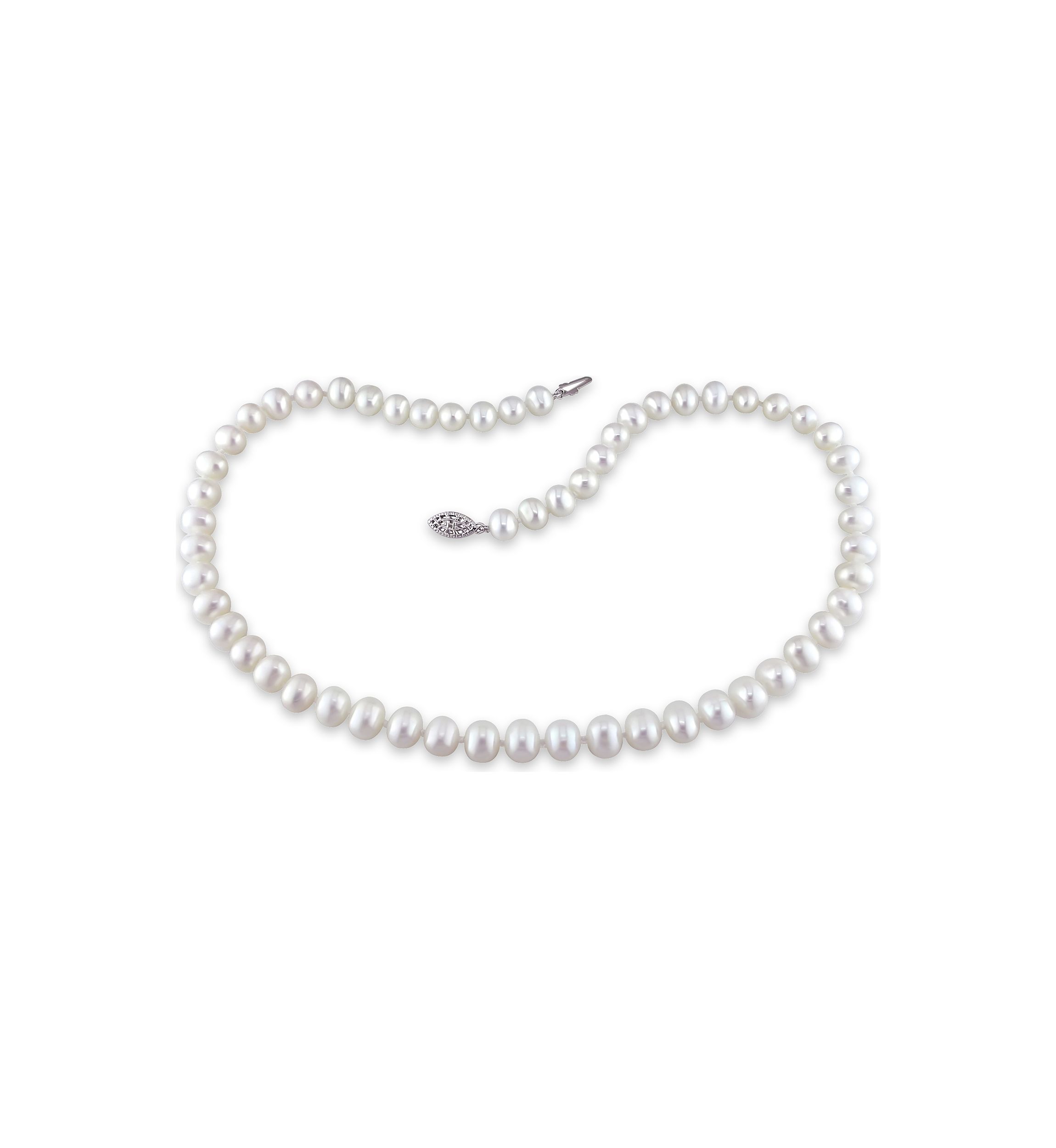 6.5-7 MM Freshwater Cultured Pearl 18 Inch Strand Necklace with Sterling Silver Clasp