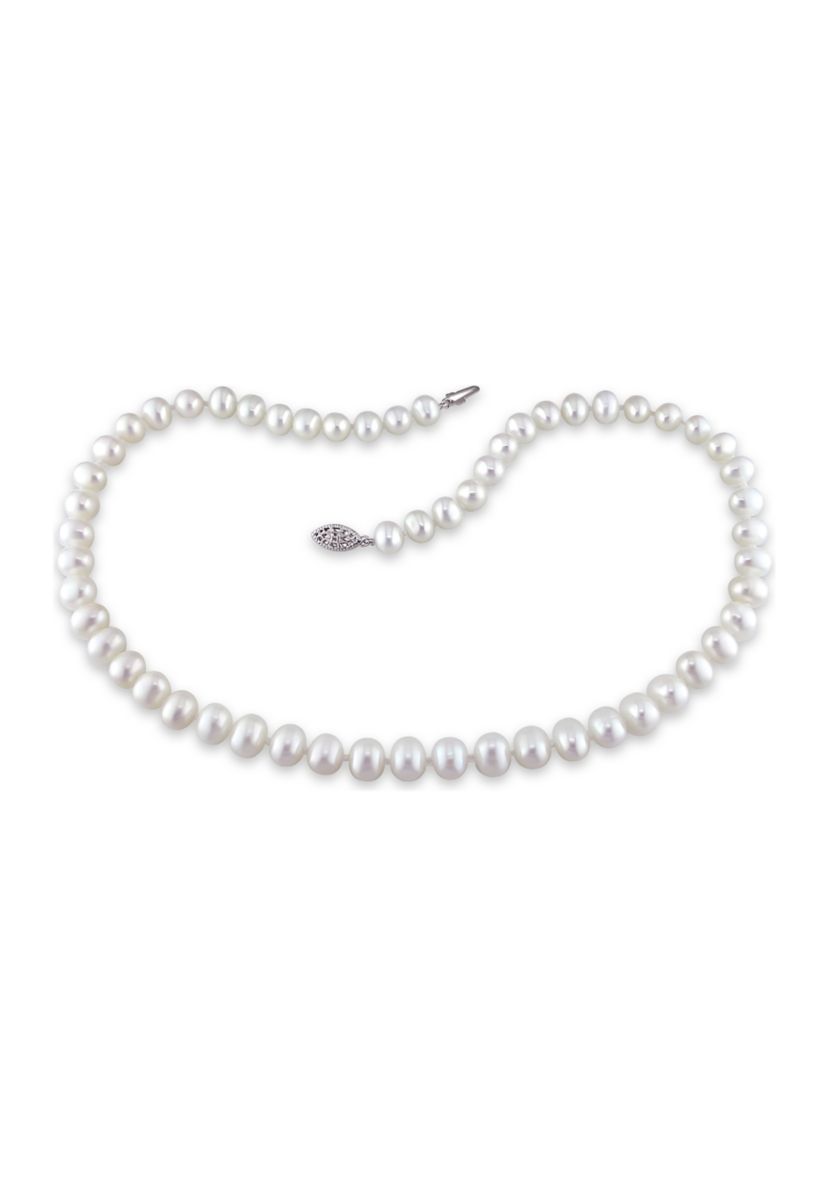 6.5-7 MM Freshwater Cultured Pearl 18 Inch Strand Necklace with Sterling Silver Clasp
