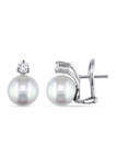 10-11 Millimeter South Sea Pearl and 3/8 ct. t.w. Diamond Stud Earrings in 18k White Gold
