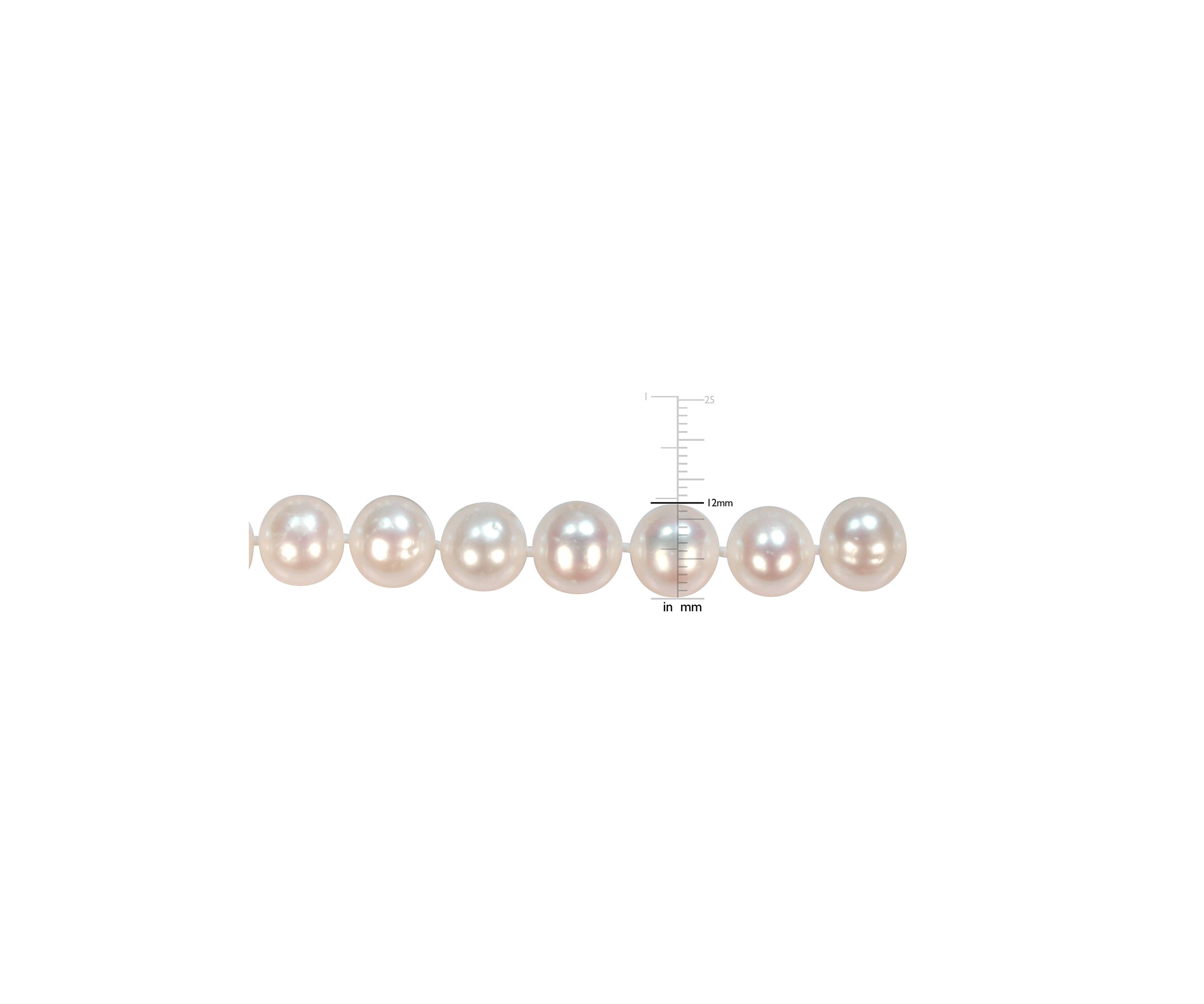 10-12 Millimeter Cultured Freshwater Pearl Necklace with 14k Yellow Gold Ball Clasp