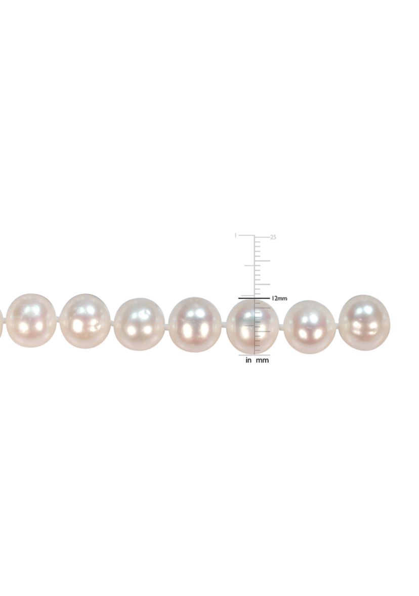 10-12 Millimeter Cultured Freshwater Pearl Necklace with 14k Yellow Gold Ball Clasp