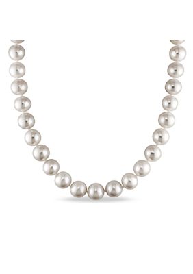 Belk & Co 9.5-10.5 Millimeter Cultured Freshwater Pearl Strand Necklace with 14k White Gold and Diamond Clasp