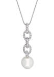 10-10.5 Millimeter Cultured South Sea Pearl and 1 ct. t.w. Diamond Drop Pendant with Chain in 14k White Gold