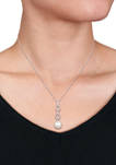 10-10.5 Millimeter Cultured South Sea Pearl and 1 ct. t.w. Diamond Drop Pendant with Chain in 14k White Gold