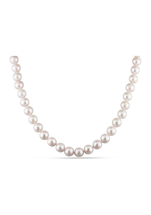 7-7.5 Millimeter Cultured Freshwater Pearl Necklace with 14k Yellow Gold Fisheye Clasp