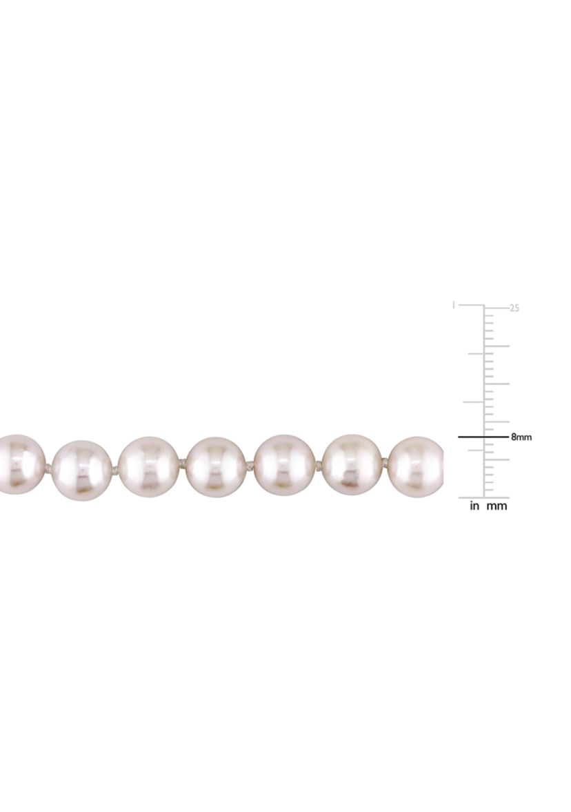 7-7.5 Millimeter Cultured Freshwater Pearl Necklace with 14k Yellow Gold Fisheye Clasp