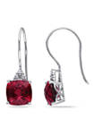 5.62 ct. t.w. Created Ruby Earrings with Diamonds in 10k White Gold