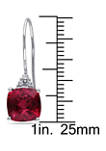 5.62 ct. t.w. Created Ruby Earrings with Diamonds in 10k White Gold