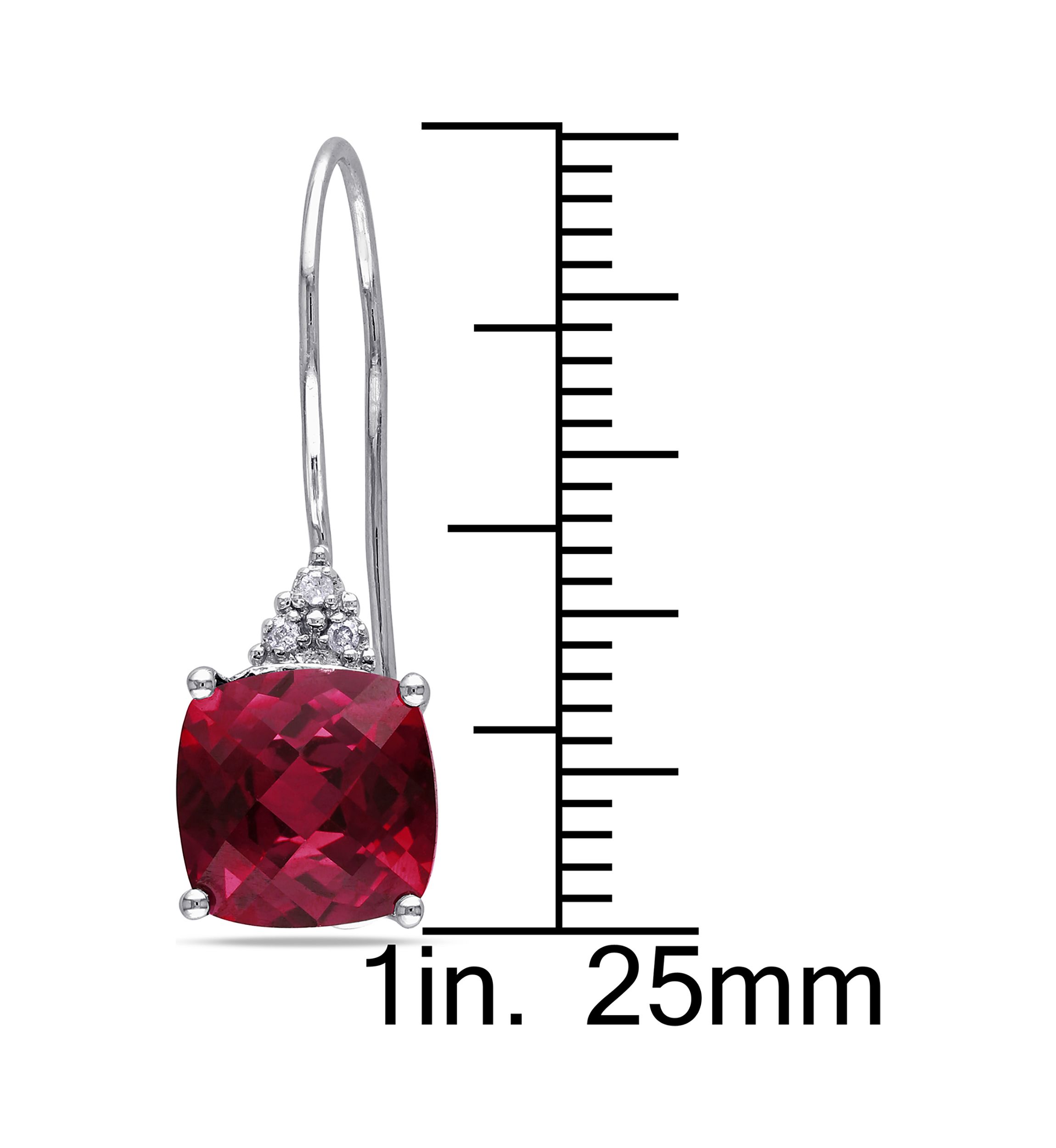 5.62 ct. t.w. Created Ruby Earrings with Diamonds in 10k White Gold