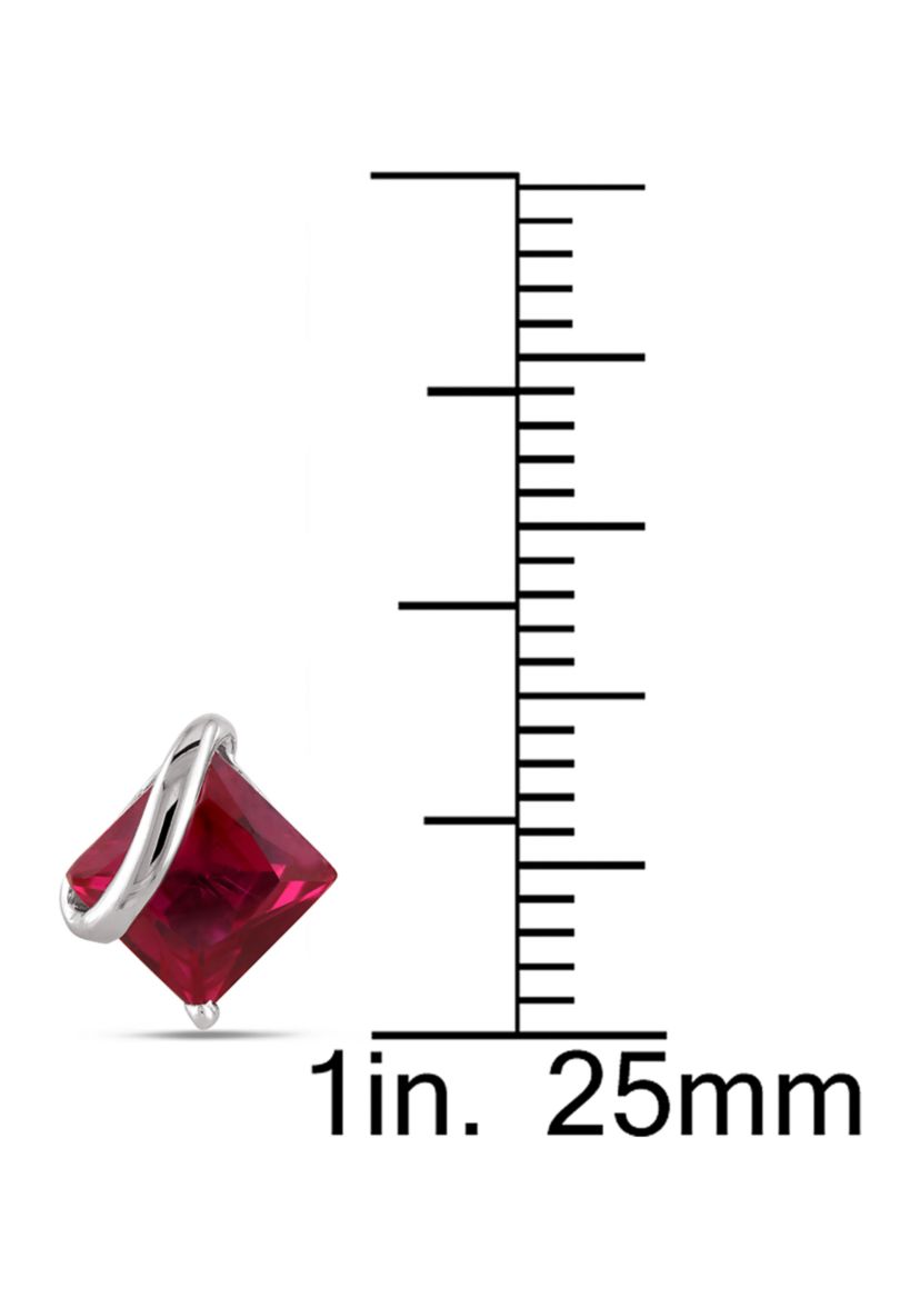 2.33 ct. t.w. Created Ruby Square Stud Earrings in 10k White Gold