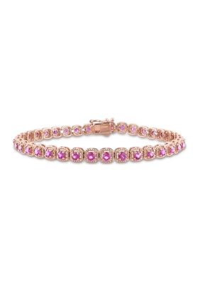 Belk & Co 3.75 ct. t.w. Pink Sapphire Tennis Bracelet in 14k Rose Gold