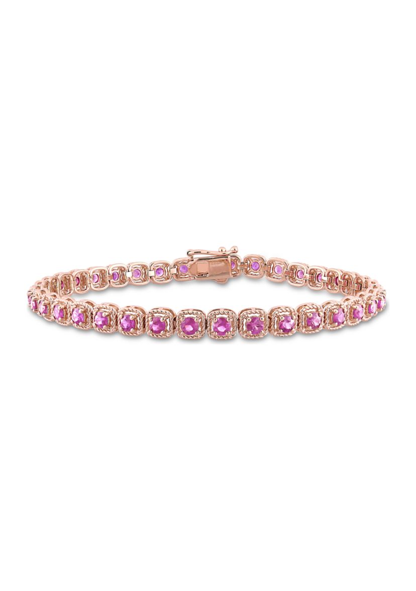 3.75 ct. t.w. Pink Sapphire Tennis Bracelet in 14k Rose Gold