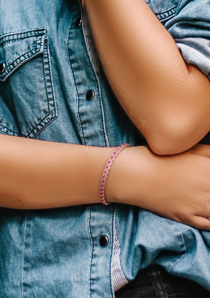 3.75 ct. t.w. Pink Sapphire Tennis Bracelet in 14k Rose Gold