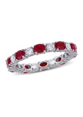Belk & Co 2 Ct. T.w. Ruby And 3/4 Ct. T.w. Diamond Eternity Ring In 14K White Gold