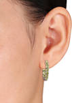 3.8 ct. t.w. Peridot Inside Outside Hoop Earrings In Sterling Silver
