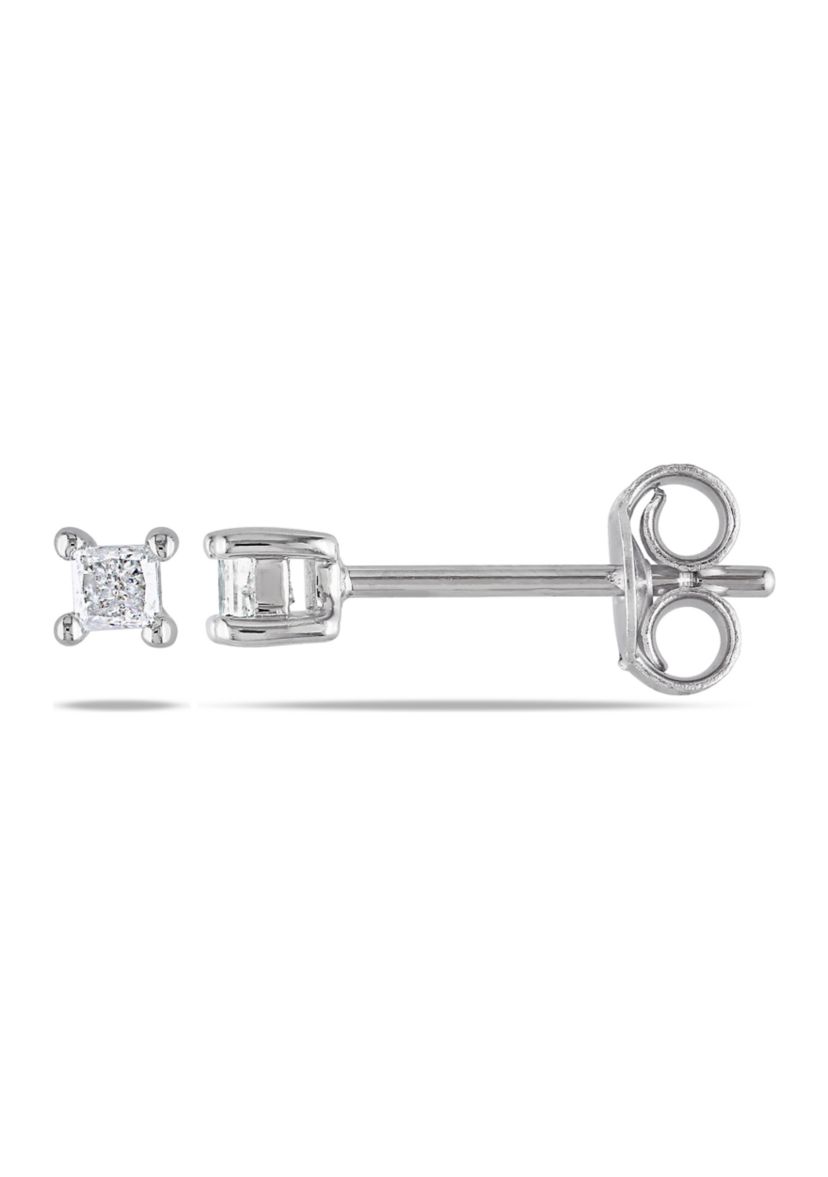 1/6 ct. t.w. Diamond Princess-Cut Solitaire Stud Earrings In Sterling Silver