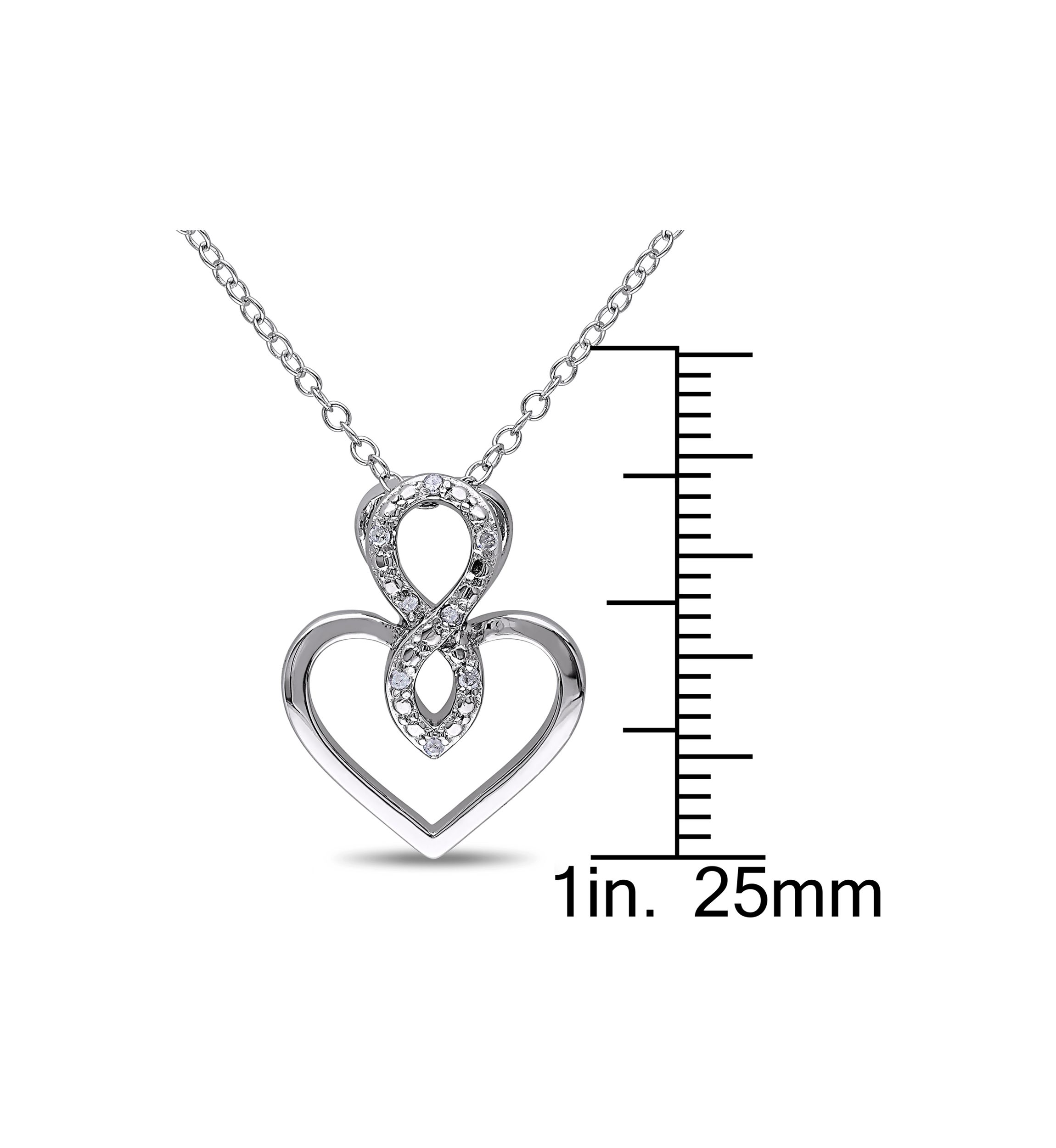 Diamond Accent Infinity Heart Pendant With Chain In Sterling Silver