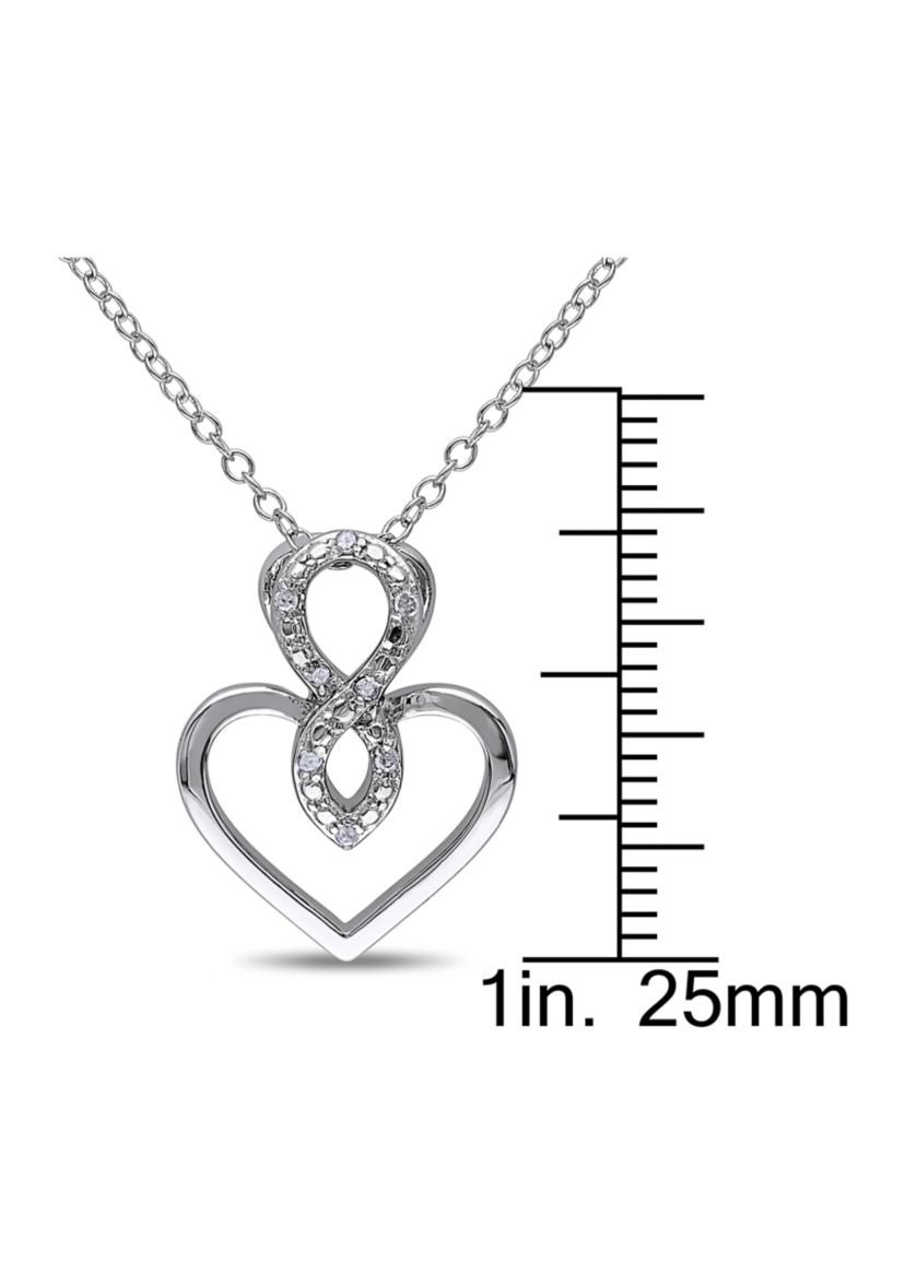 Diamond Accent Infinity Heart Pendant With Chain In Sterling Silver