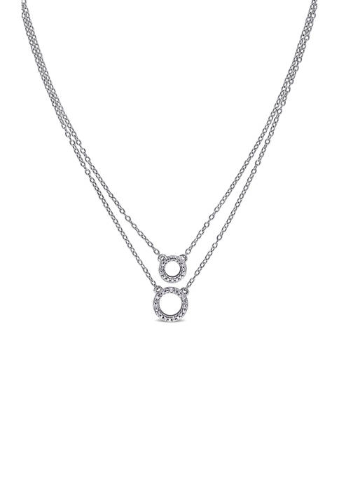 Belk & Co. Diamond-Accent Double-Circle Layered Necklace In