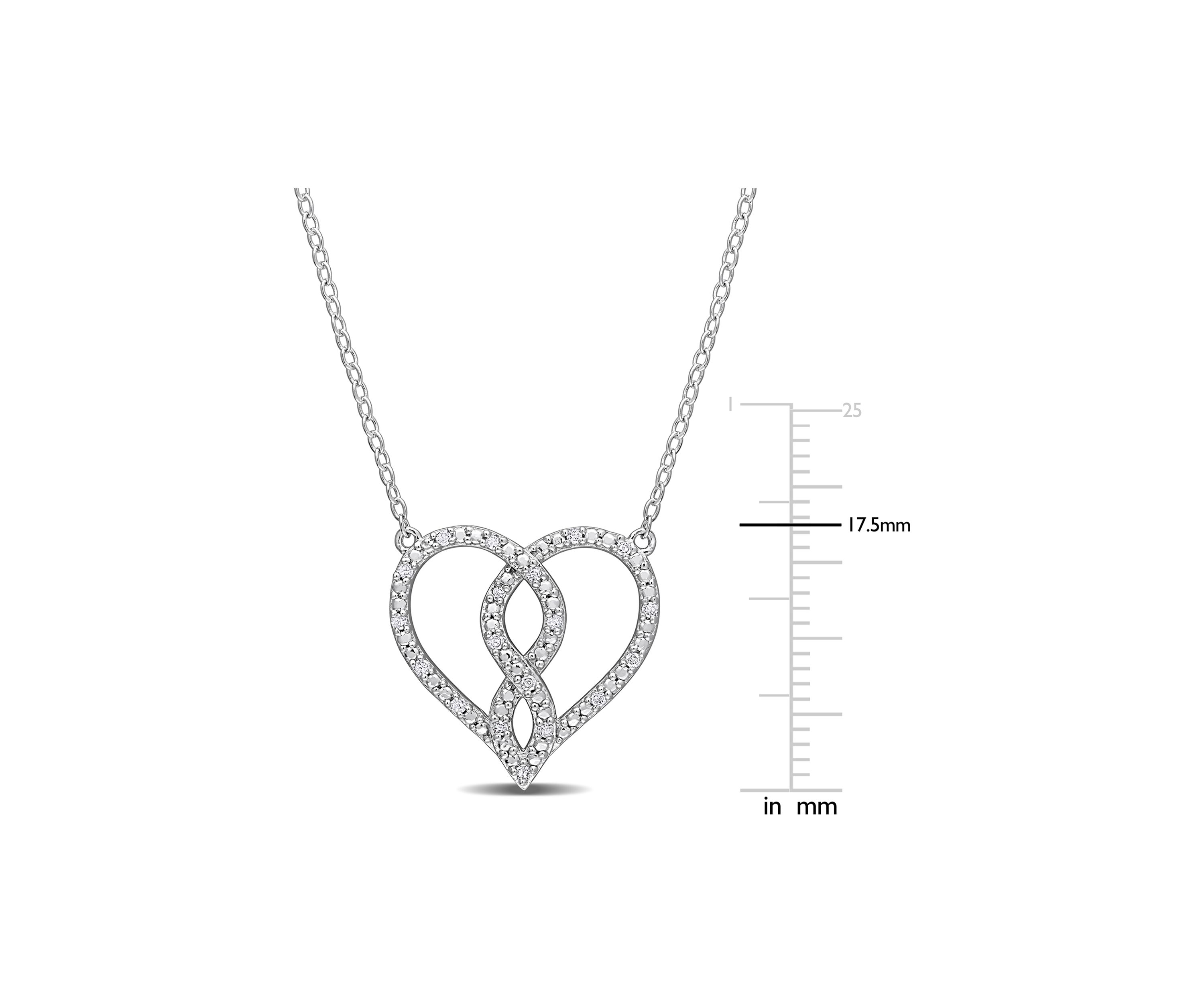 1/10 ct. t.w. Diamond Infinity Heart Pendant with Chain in Sterling Silver