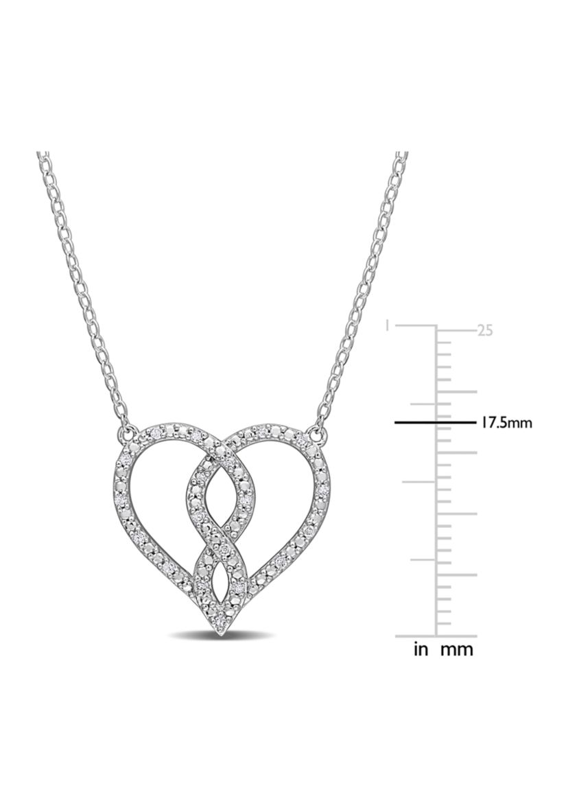 1/10 ct. t.w. Diamond Infinity Heart Pendant with Chain in Sterling Silver
