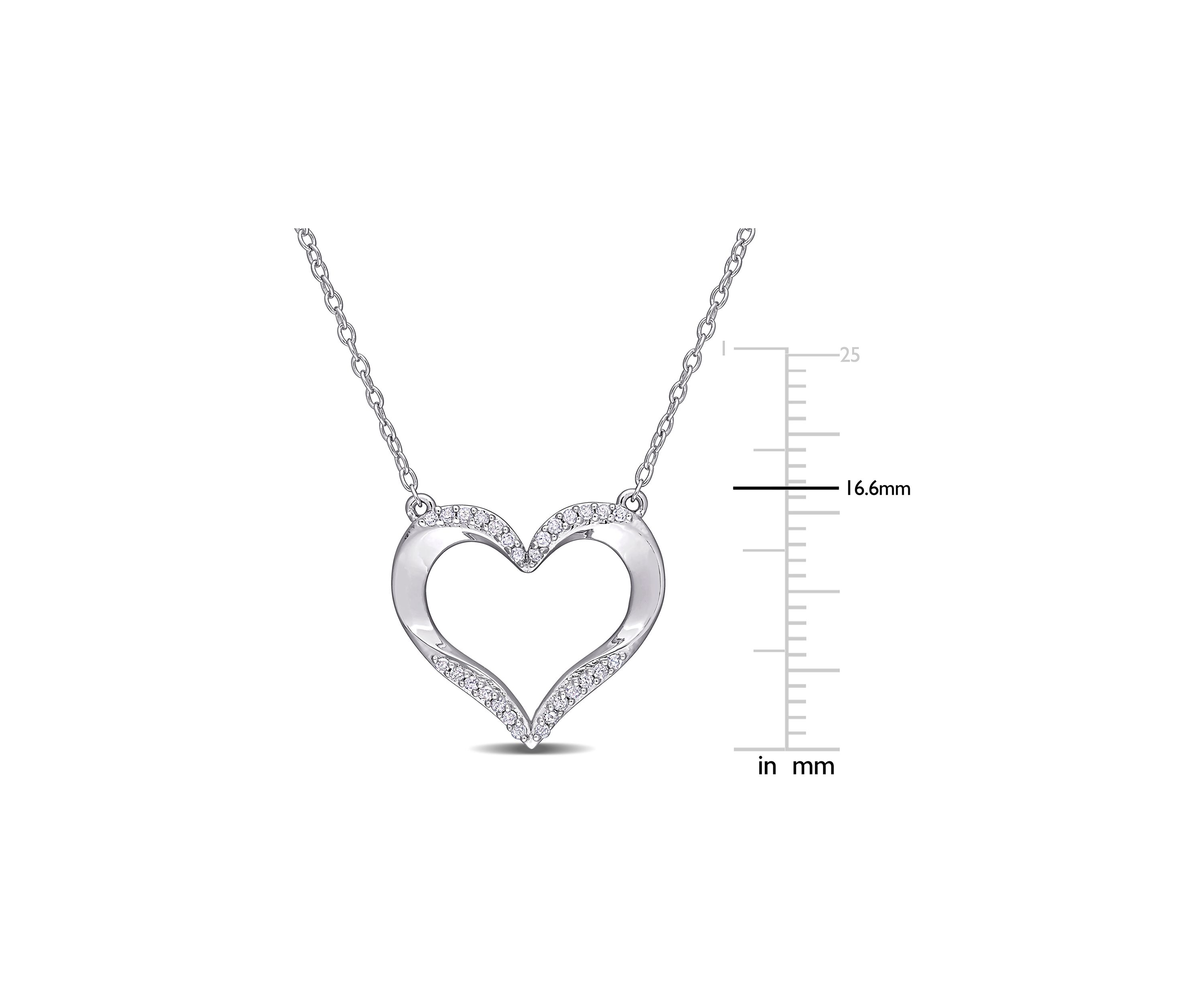 1/7 ct. t.w. Diamond Open Heart Necklace in Sterling Silver