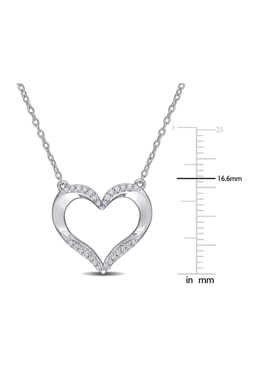 1/7 ct. t.w. Diamond Open Heart Necklace in Sterling Silver