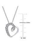 Diamond Accent Tilted Heart Pendant with Chain in Sterling Silver