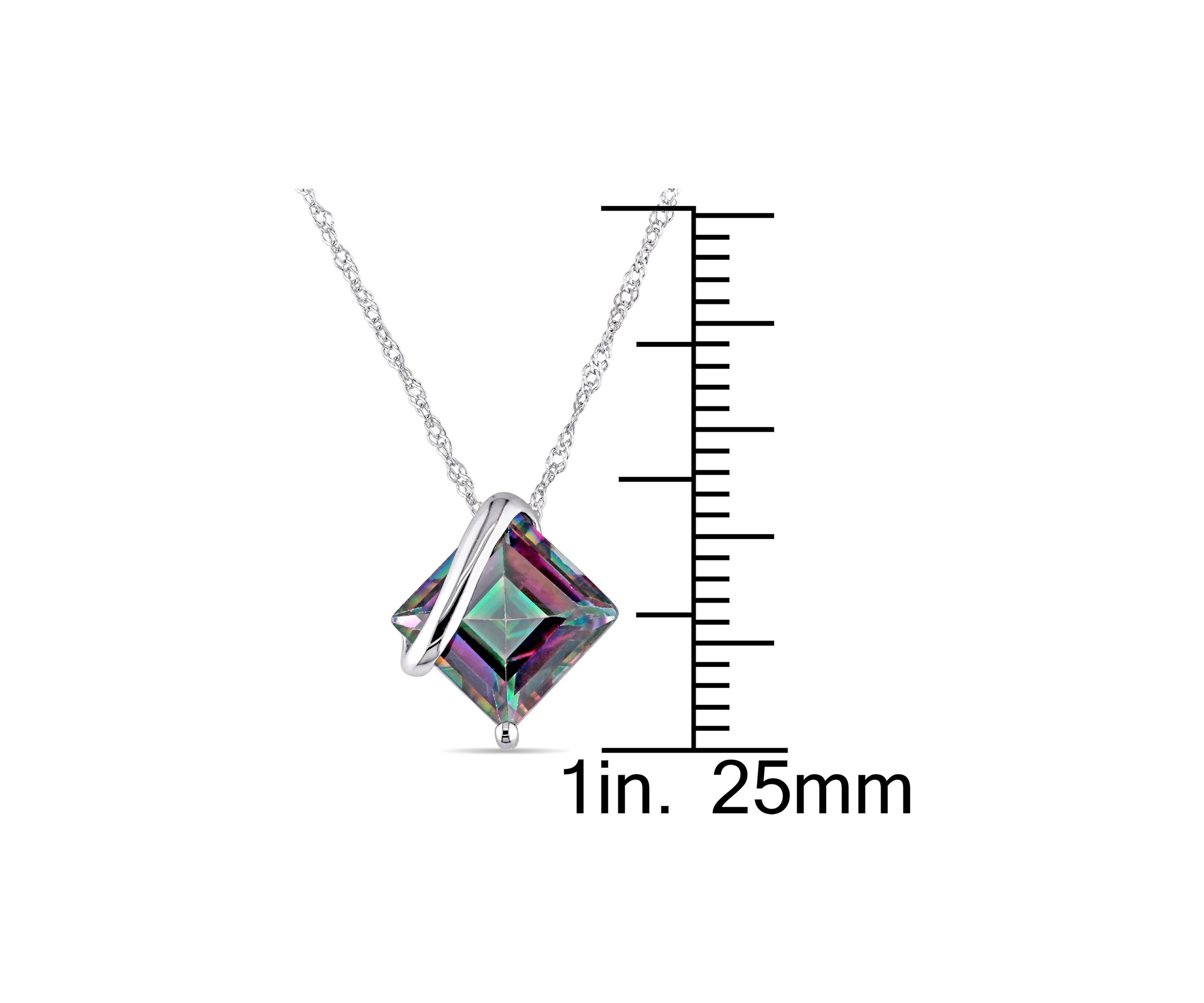 3 ct. t.w. Exotic Green Topaz Solitaire Pendant with Chain in 10k White Gold