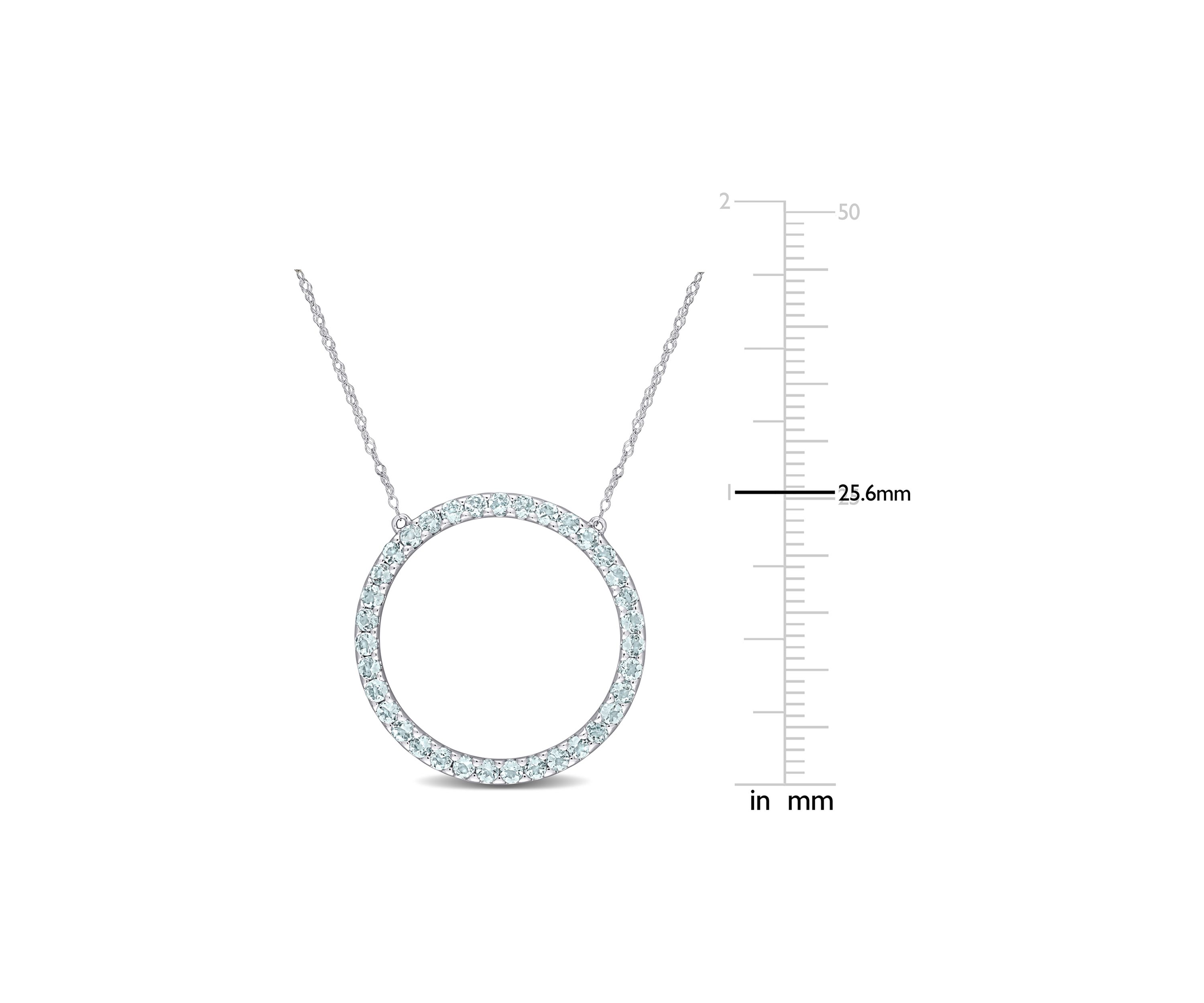 1 ct. t.w. Aquamarine Circle of Life Pendant with Chain in 10k White Gold
