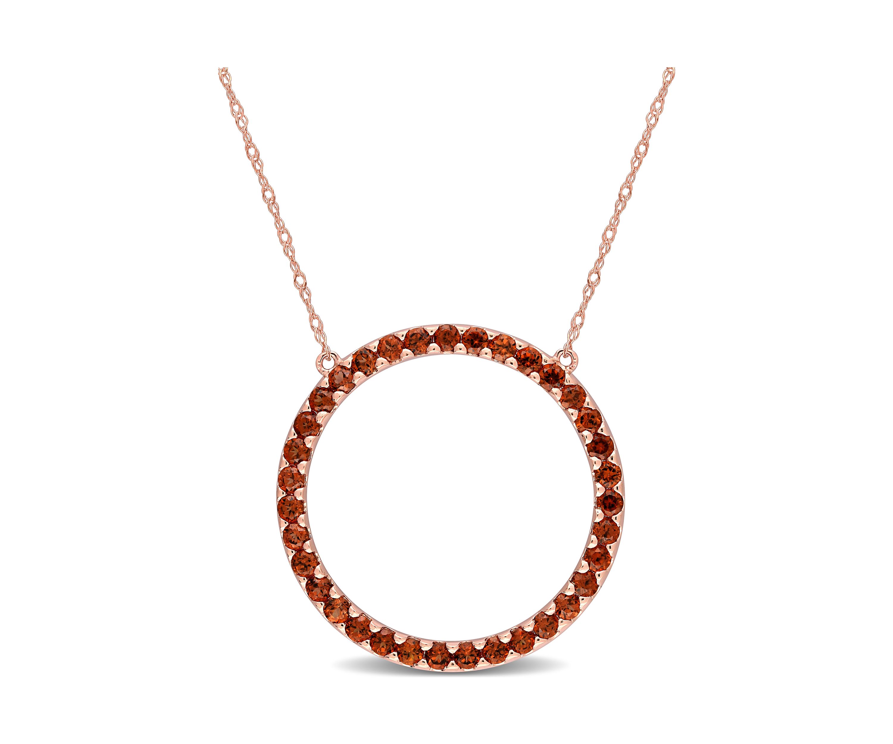 1.37 ct. t.w. Garnet Circle of Life Pendant with Chain in 10k Rose Gold