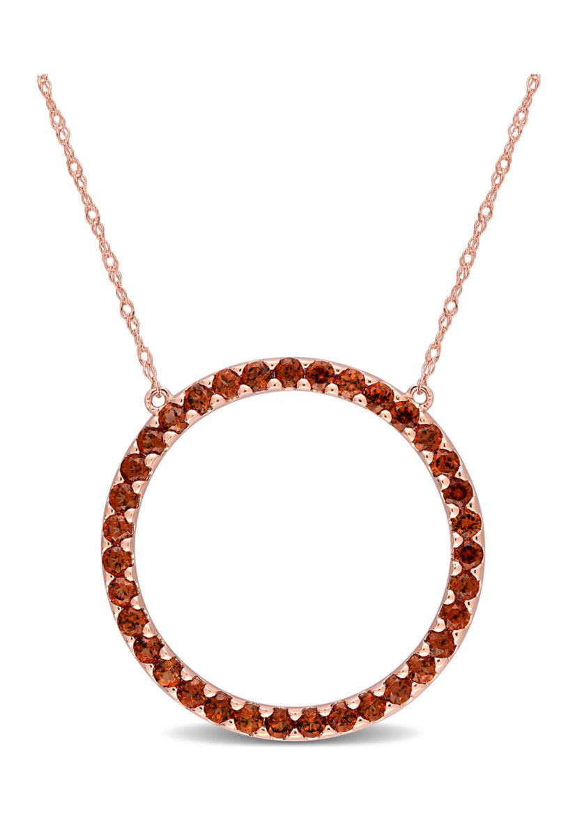 1.37 ct. t.w. Garnet Circle of Life Pendant with Chain in 10k Rose Gold